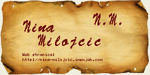Nina Milojčić vizit kartica